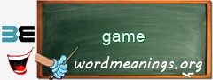 WordMeaning blackboard for game